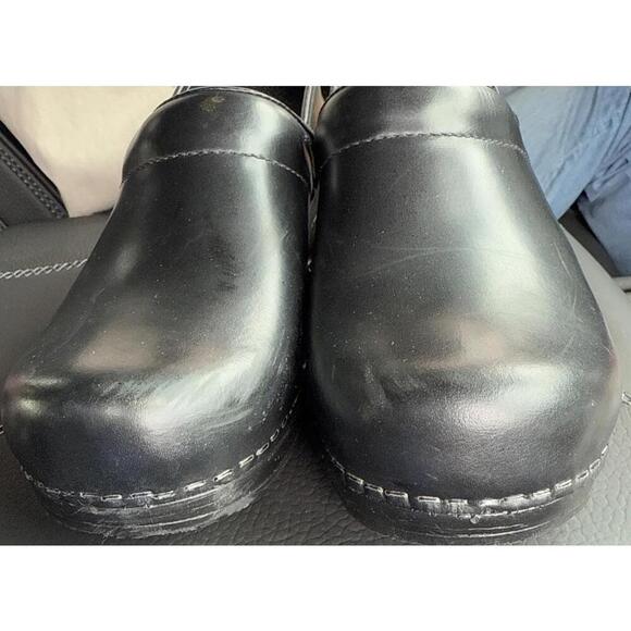 Sanita Danish Leather Black Clogs Workwear Nursing Doctor Minimalist Basic 39 - Picture 8 of 13